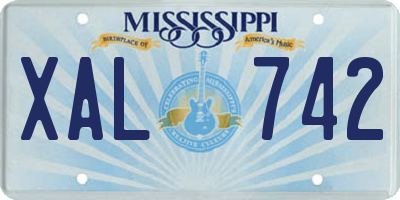 MS license plate XAL742
