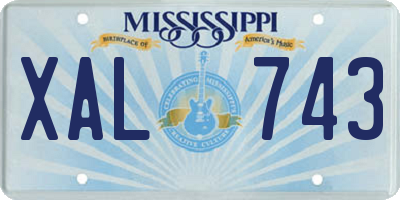MS license plate XAL743