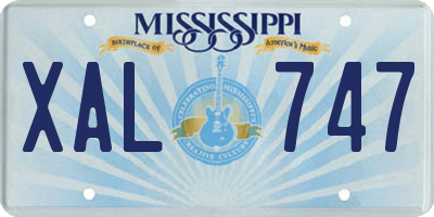 MS license plate XAL747