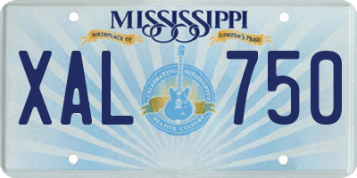 MS license plate XAL750