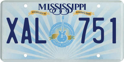 MS license plate XAL751