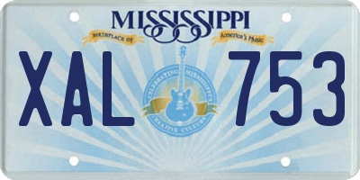 MS license plate XAL753