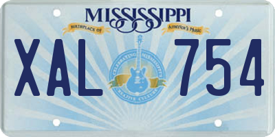 MS license plate XAL754