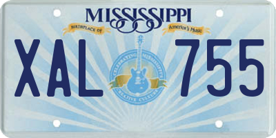 MS license plate XAL755