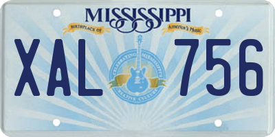 MS license plate XAL756