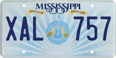 MS license plate XAL757