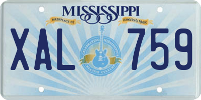 MS license plate XAL759