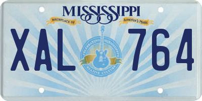 MS license plate XAL764