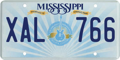 MS license plate XAL766