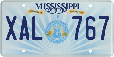 MS license plate XAL767