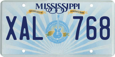 MS license plate XAL768