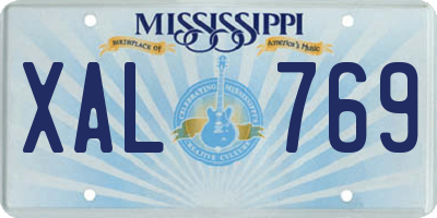 MS license plate XAL769