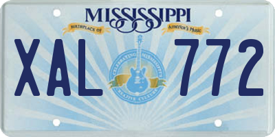 MS license plate XAL772