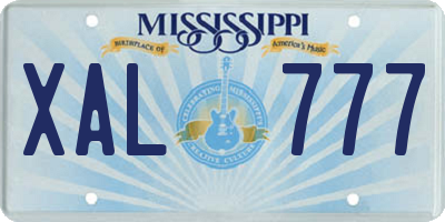 MS license plate XAL777