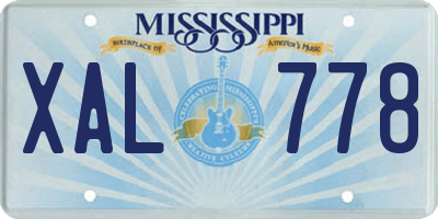 MS license plate XAL778