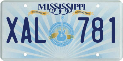 MS license plate XAL781
