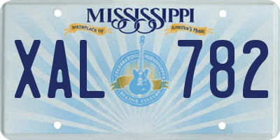 MS license plate XAL782