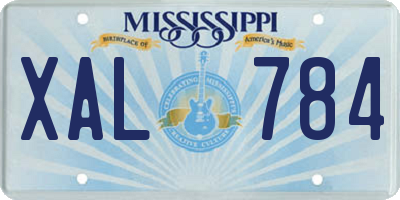 MS license plate XAL784