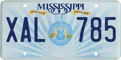 MS license plate XAL785
