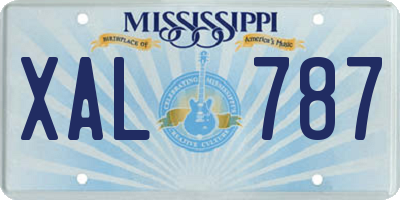 MS license plate XAL787