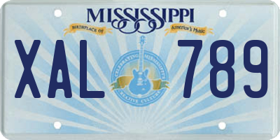 MS license plate XAL789