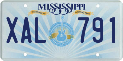 MS license plate XAL791
