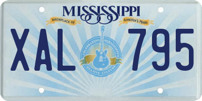 MS license plate XAL795