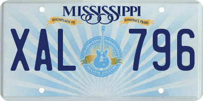 MS license plate XAL796