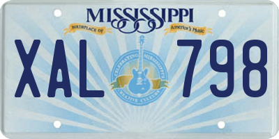 MS license plate XAL798
