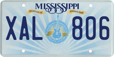 MS license plate XAL806