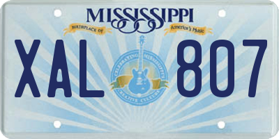 MS license plate XAL807