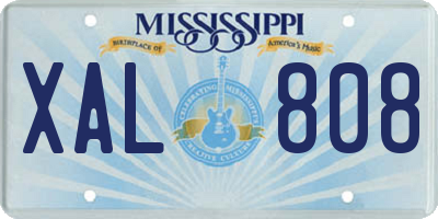 MS license plate XAL808