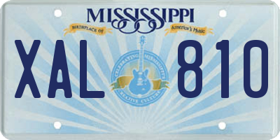 MS license plate XAL810