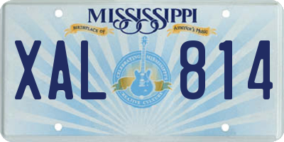 MS license plate XAL814