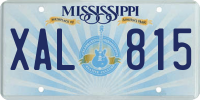 MS license plate XAL815