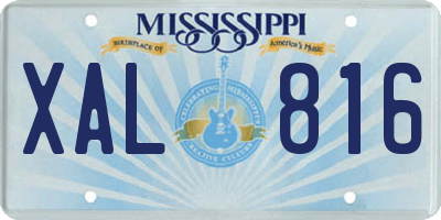 MS license plate XAL816