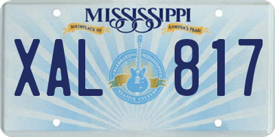 MS license plate XAL817