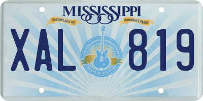 MS license plate XAL819