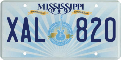 MS license plate XAL820