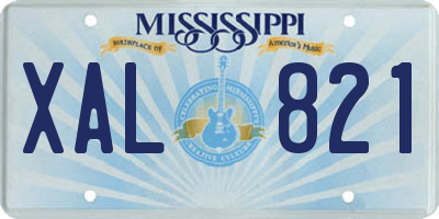 MS license plate XAL821