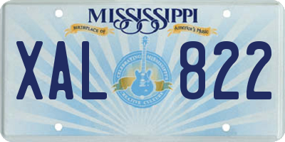 MS license plate XAL822