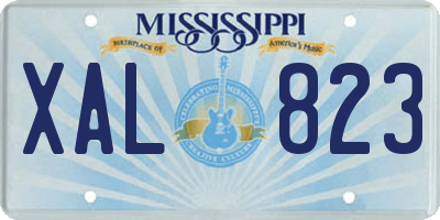 MS license plate XAL823