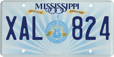 MS license plate XAL824