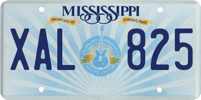 MS license plate XAL825
