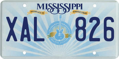 MS license plate XAL826