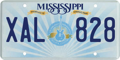 MS license plate XAL828