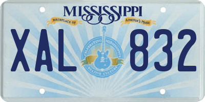 MS license plate XAL832