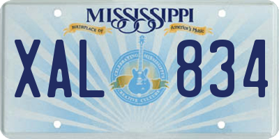 MS license plate XAL834