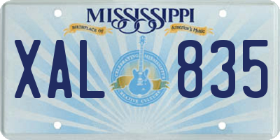 MS license plate XAL835