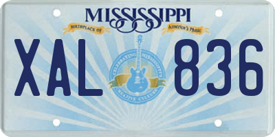 MS license plate XAL836